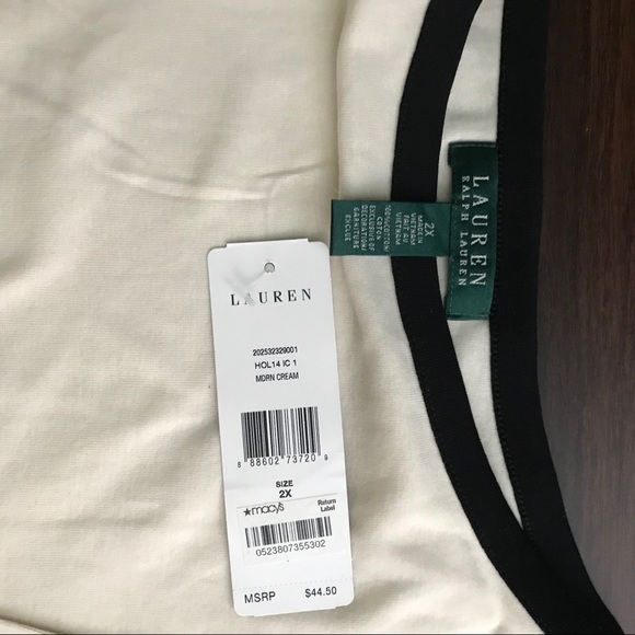 Lauren Ralph Lauren 3/4 sleeve jersey top - Picture 2 of 2